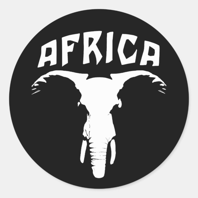 Afrikanisches Elefantengefecht | Afrika Runder Aufkleber (Vorderseite)