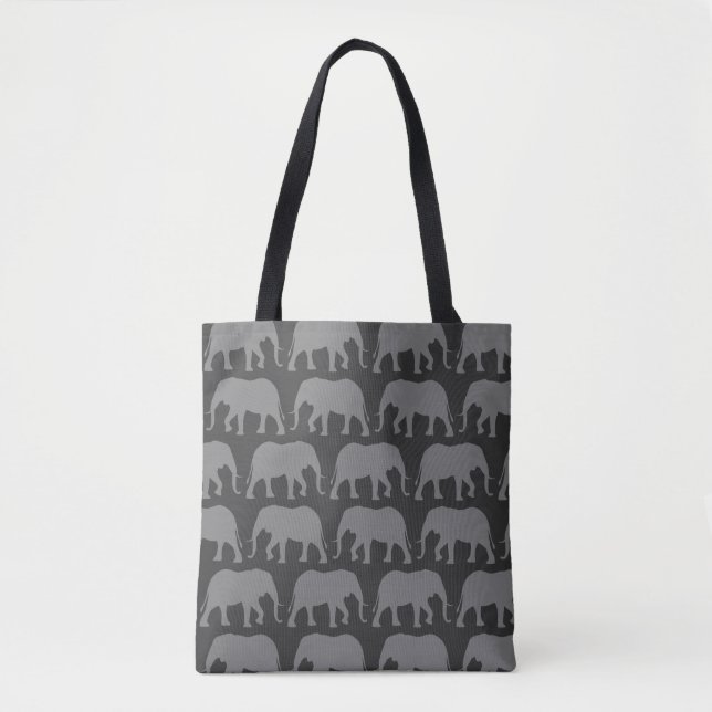 Afrikanisches Elefantenmuster-Silhouette Tasche (Vorderseite)