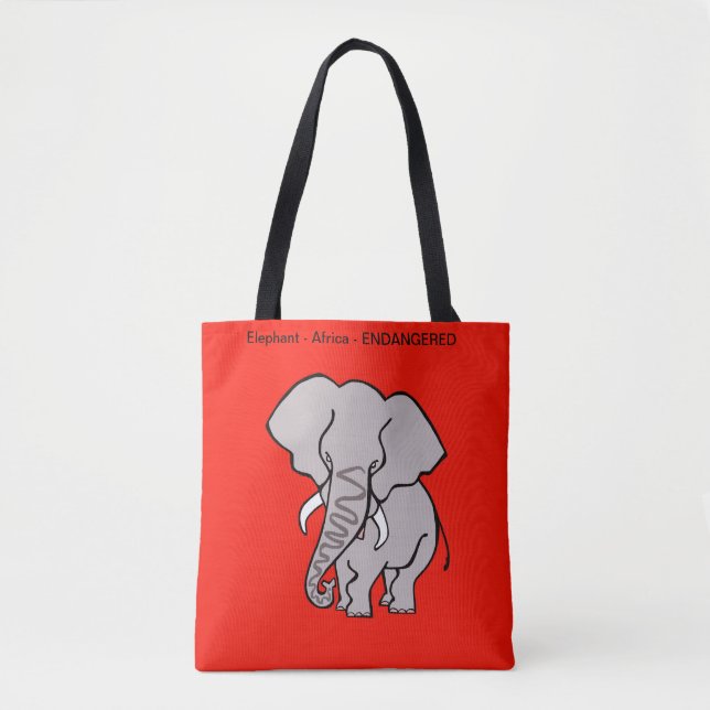 Afrikanisches ELEPHANT - gefährdetes Tier - Natur  Tasche (Vorderseite)