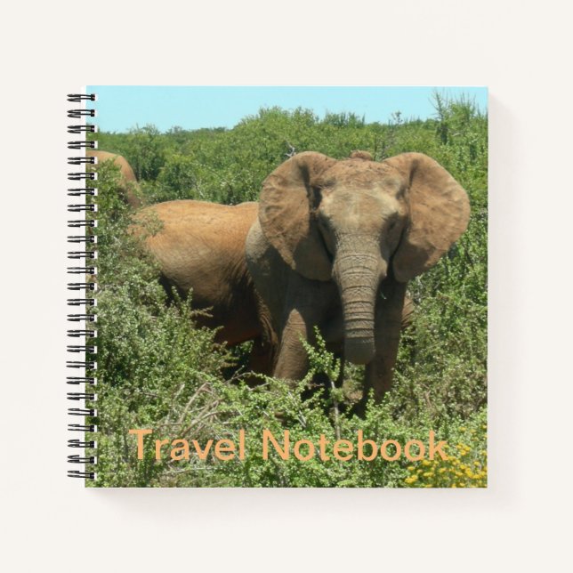 Afrikanisches Elephant-ReiseNotebook Notizbuch (Vorderseite)