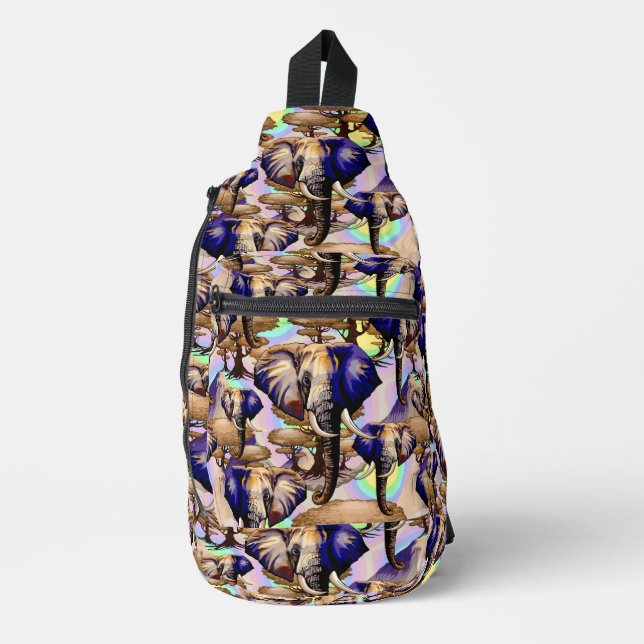 Afrikanisches Elephant Surreal Portrait Fanny Pack Crossbody Bag (Vorderseite)