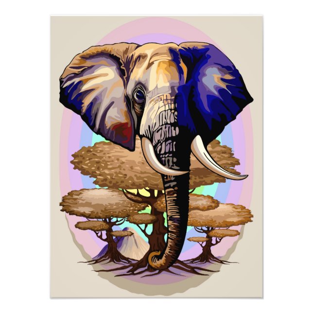 Afrikanisches Elephant Surreal Portrait Fotodruck (Vorne)