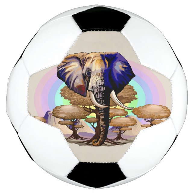 Afrikanisches Elephant Surreal Portrait Fußball (Vorderseite)