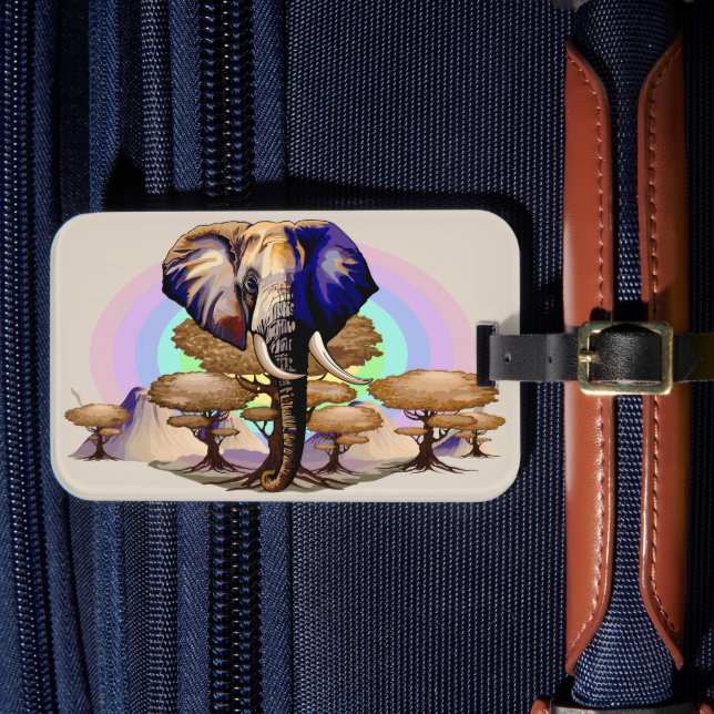 Afrikanisches Elephant Surreal Portrait Gepäckanhänger (Vorderseite Insitu 4)