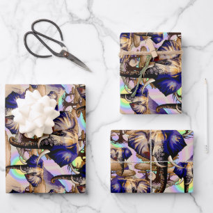 Afrikanisches Elephant Surreal Portrait Geschenkpapier Set