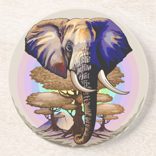 Afrikanisches Elephant Surreal Portrait Getränkeuntersetzer (Vorne)