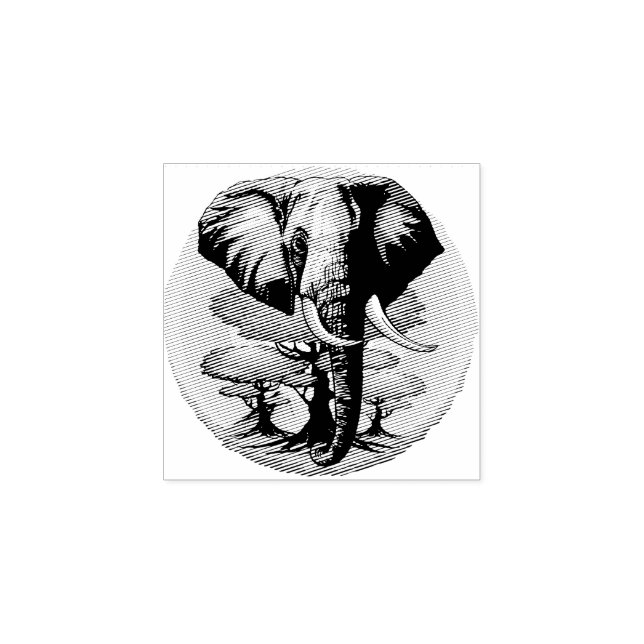 Afrikanisches Elephant Surreal Portrait Gummistempel (Prägung)