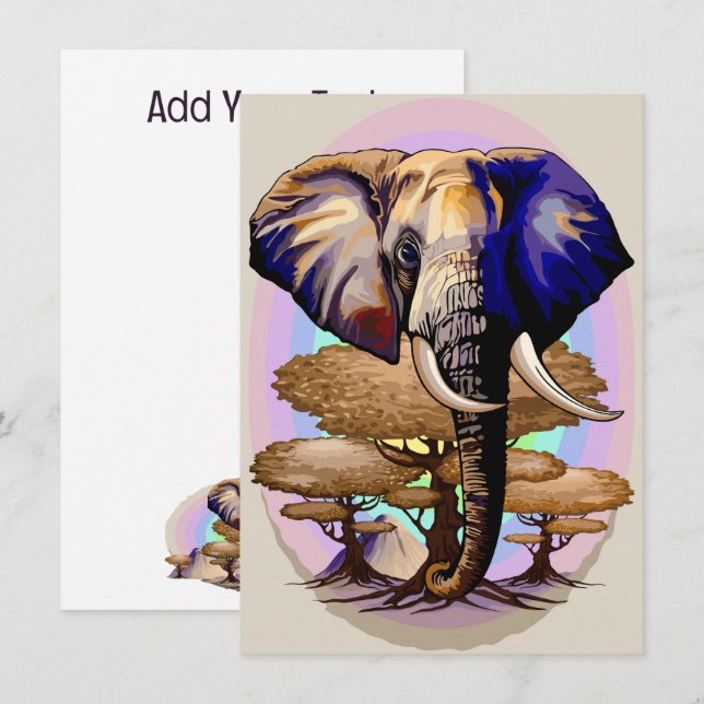 Afrikanisches Elephant Surreal Portrait Karte (Vorne/Hinten)