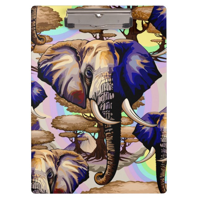 Afrikanisches Elephant Surreal Portrait Klemmbrett (Vorderseite)