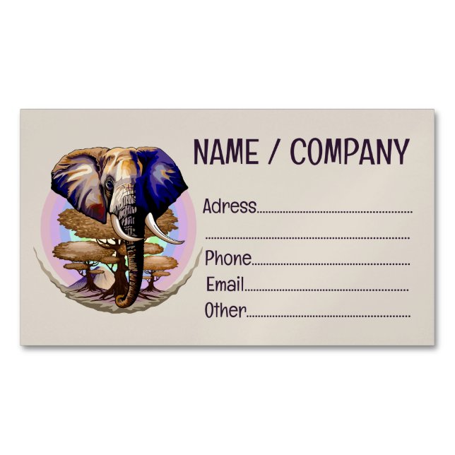 Afrikanisches Elephant Surreal Portrait Magnetische Visitenkarte (Vorderseite)