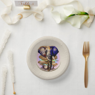 Afrikanisches Elephant Surreal Portrait Pappteller
