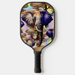 Afrikanisches Elephant Surreal Portrait Pickleball Schläger