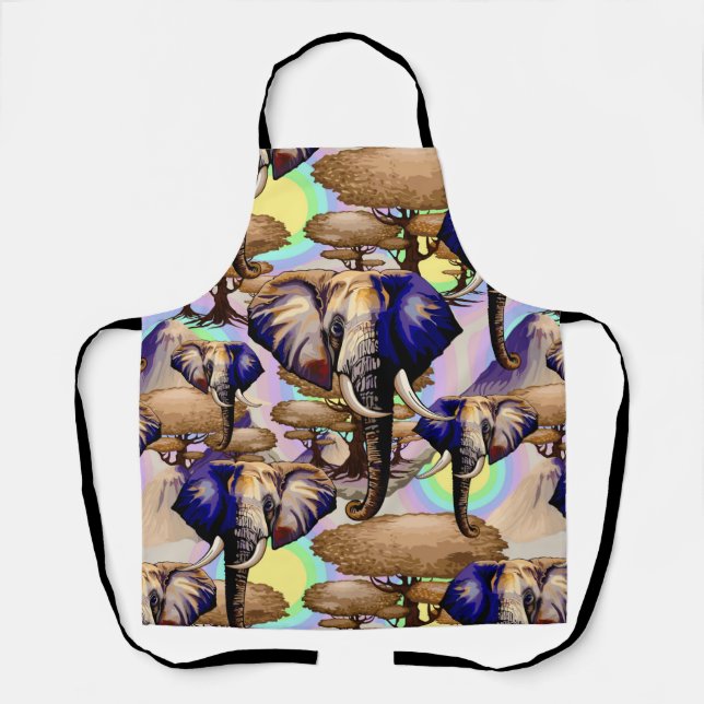 Afrikanisches Elephant Surreal Portrait Schürze (Vorderseite)