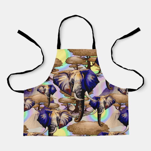 Afrikanisches Elephant Surreal Portrait Schürze (Vorderseite)