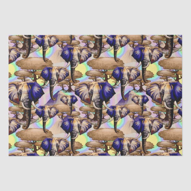 Afrikanisches Elephant Surreal Portrait Seidenpapier (Vorderseite)