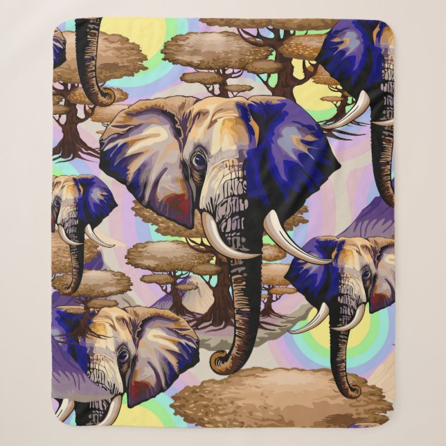 Afrikanisches Elephant Surreal Portrait Sherpadecke (Vorderseite)