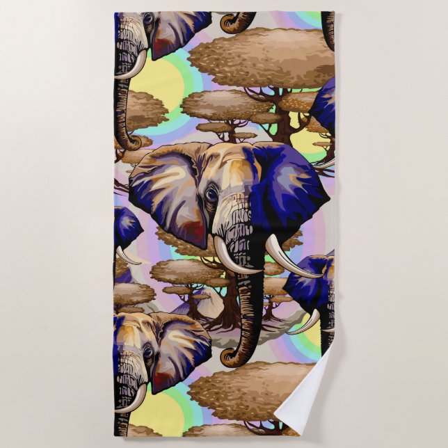 Afrikanisches Elephant Surreal Portrait Strandtuch (Vorderseite)