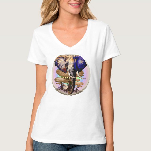 Afrikanisches Elephant Surreal Portrait T-Shirt (Vorderseite)