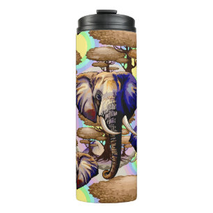 Afrikanisches Elephant Surreal Portrait Thermosbecher