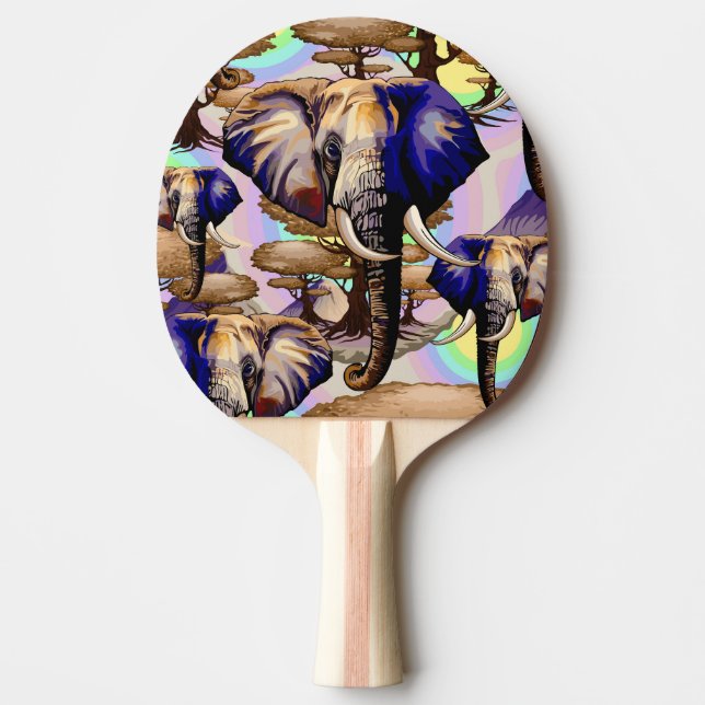 Afrikanisches Elephant Surreal Portrait Tischtennis Schläger (Vorderseite)