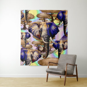 Afrikanisches Elephant Surreal Portrait Wandteppich