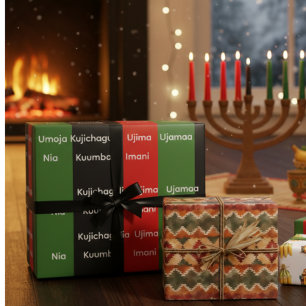Afrikanisches Erbe Kwanzaa Nguzo Saba Prinzipien Geschenkpapier
