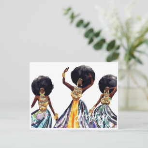Afrikanisches Erbe Schöne Frauen in Gold Juwelen Postkarte
