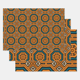 Afrikanisches, ethnisch Inspiriertes Muster Nr. 10 Geschenkpapier Set