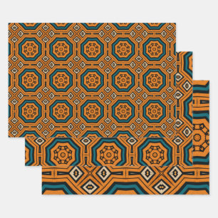 Afrikanisches, ethnisch Inspiriertes Muster Nr. 10 Geschenkpapier Set