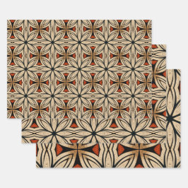 Afrikanisches, ethnisch Inspiriertes Muster Nr. 1 Geschenkpapier Set