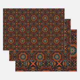 Afrikanisches, ethnisch Inspiriertes Muster Nr. 2 Geschenkpapier Set