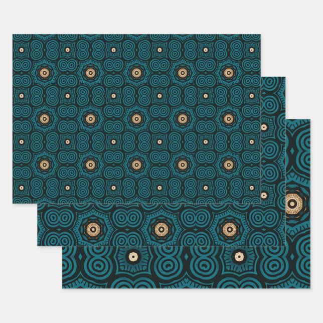 Afrikanisches, ethnisch Inspiriertes Muster Nr. 5 Geschenkpapier Set (Set)