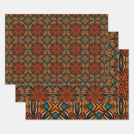 Afrikanisches, ethnisch Inspiriertes Muster Nr. 7 Geschenkpapier Set