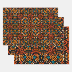 Afrikanisches, ethnisch Inspiriertes Muster Nr. 7 Geschenkpapier Set