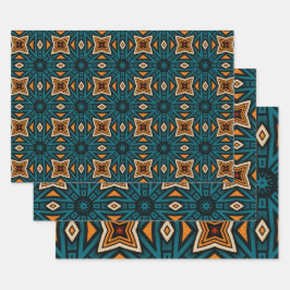 Afrikanisches, ethnisch Inspiriertes Muster Nr. 9 Geschenkpapier Set