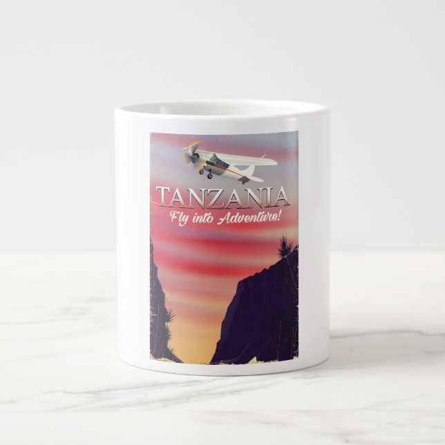 Afrikanisches Flugplakat Jumbo-Tasse (Vorderseite)