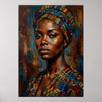 Afrikanisches Frauenporträt Farbige Kopfbedeckung