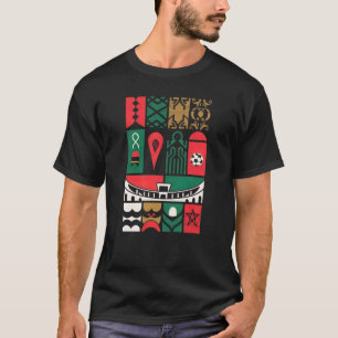 Afrikanisches Fußball-Marokko 2025 Inspiriertes Gr T-Shirt