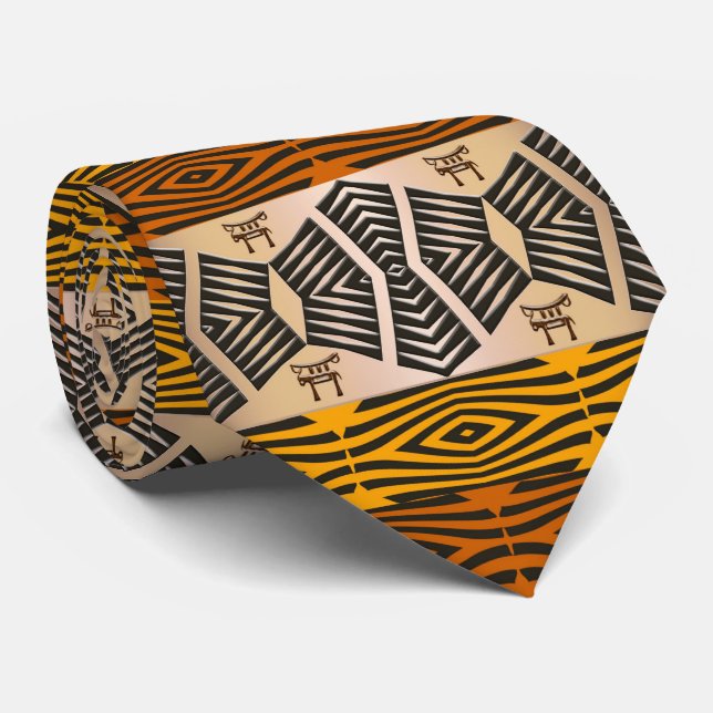afrikanisches geometrisches Muster Krawatte (Gerollt)