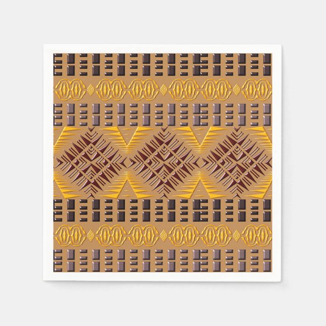 afrikanisches geometrisches Muster Serviette (Vorderseite)