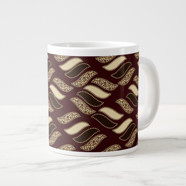 Afrikanisches Gepardhautmuster 2 Jumbo-Tasse (Vorderseite Rechts)