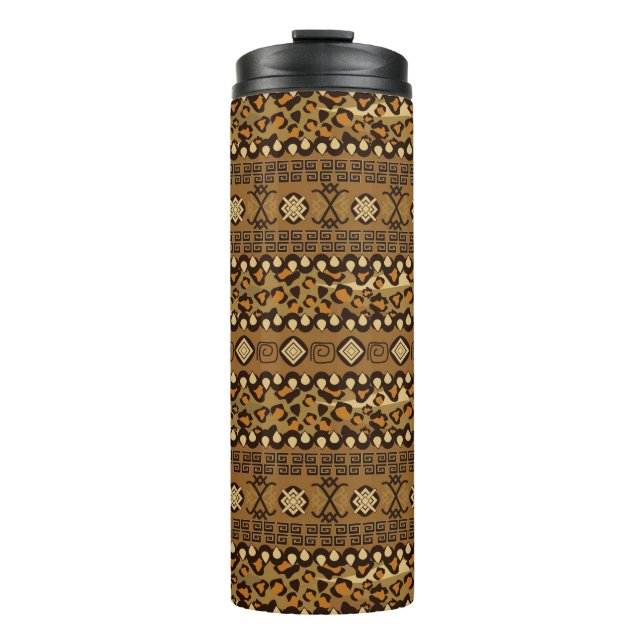 Afrikanisches Gepardhautmuster 2 Thermosbecher (Vorderseite)