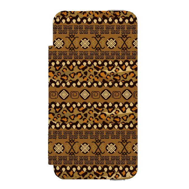 Afrikanisches Gepardhautmuster Incipio iPhone Geldbeutel-Hülle (Folio Vorderseite)