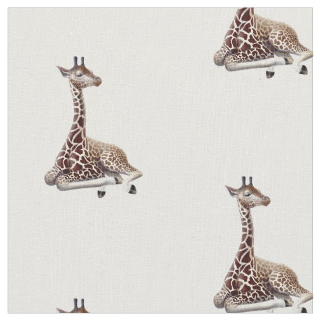 Afrikanisches Giraffen-Tier-Baumwollgewebe Stoff (Nahaufnahme)