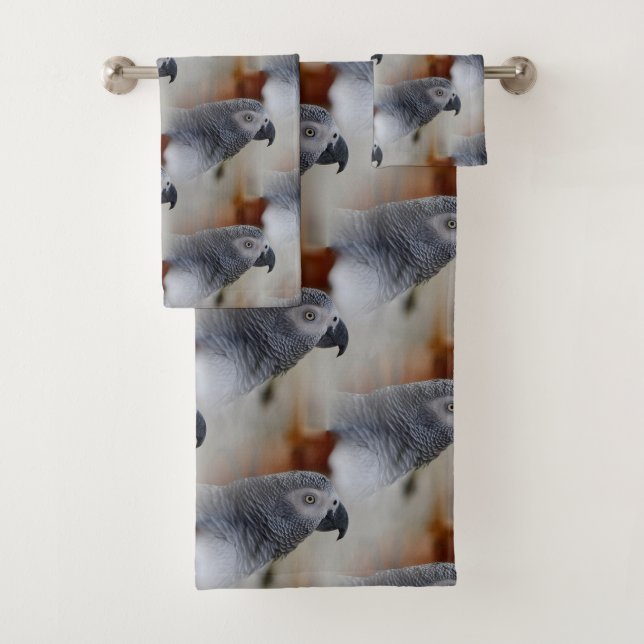 Afrikanisches Grau-Muster Badhandtuch Set (Insitu)