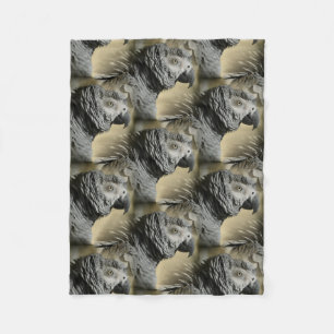 Afrikanisches Grau-Papagei des Kongos mit Fleecedecke