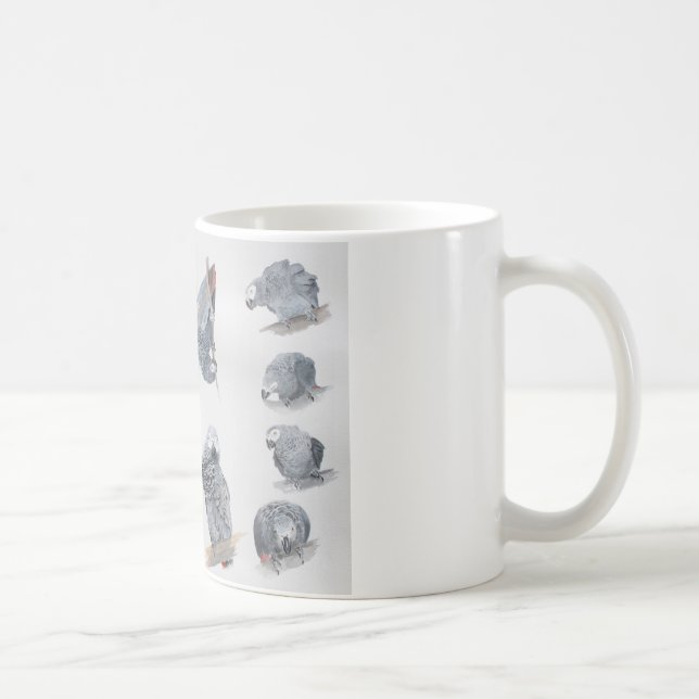 Afrikanisches Grau-Papagei. Exklusives entworfen Kaffeetasse (Rechts)