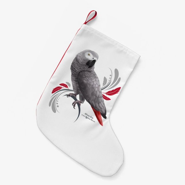 Afrikanisches Grau-Papagei Kleiner Weihnachtsstrumpf (Vorderansicht (hängend))
