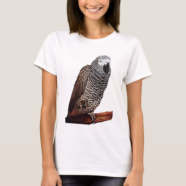 Afrikanisches Grau-Papagei T-Shirt (Vorderseite)