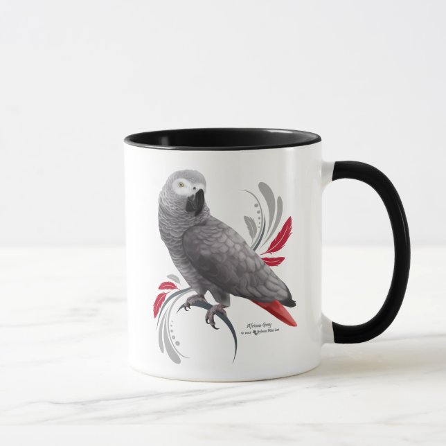 Afrikanisches Grau-Papagei Tasse (Rechts)
